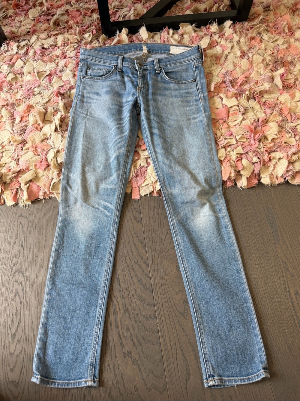 rag & bone Light Blue Straight Leg Women's Jeans